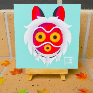 Ilustración Máscara de Mononoke – Studio Ghibli
